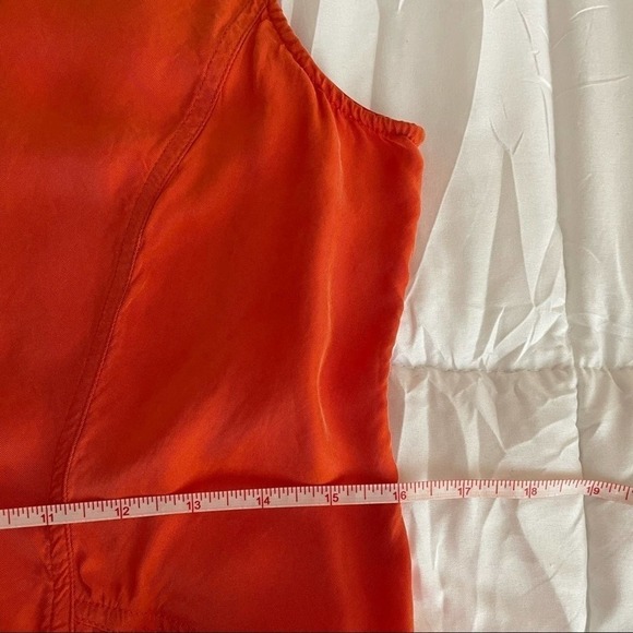 Soft Surroundings Orange Cascade Sleeveless Button Up Dress Size Extra Small - Picture 10 of 12